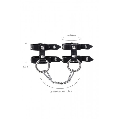 Фото товара: Черные однослойные наручники из двух ремешков, код товара: 18120 / Арт.284071, номер 5