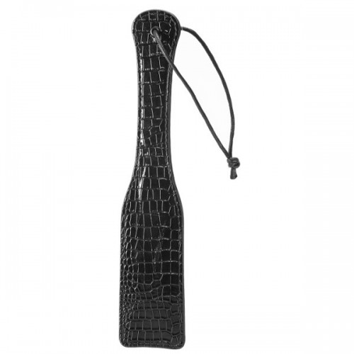 Купить Черная шлепалка с петлёй Croco Paddle - 32 см. код товара: 21872/Арт.286528. Секс-шоп в СПб - EROTICOASIS | Интим товары для взрослых 