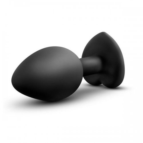 Фото товара: Черная анальная втулка с прозрачным кристаллом в виде сердечка Bling Plug Small - 7,6 см., код товара: BL-95835/Арт.286620, номер 4
