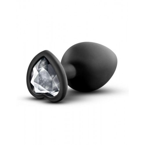 Фото товара: Черная анальная втулка с прозрачным кристаллом Bling Plug Medium - 8,2 см., код товара: BL-95845/Арт.286621, номер 2