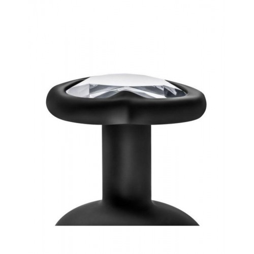 Фото товара: Черная анальная втулка с прозрачным кристаллом Bling Plug Medium - 8,2 см., код товара: BL-95845/Арт.286621, номер 5