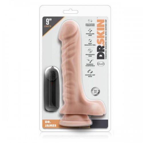 Фото товара: Телесный вибратор-реалистик Dr. James 9 Inch Vibrating Cock - 22,8 см., код товара: BL-13413/Арт.286630, номер 1