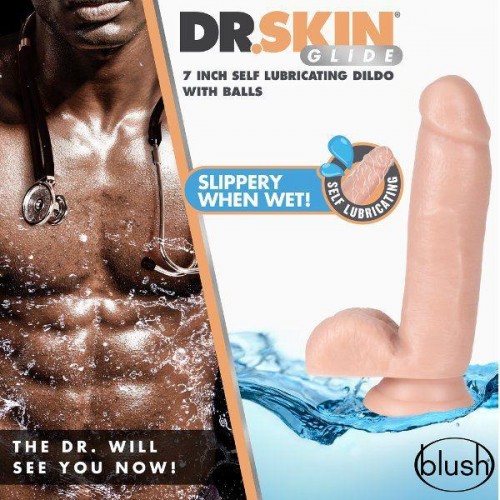 Фото товара: Телесный фаллоимитатор 7 inch Self Lubricating Dildo with Balls - 17,8 см., код товара: BL-36414/Арт.286680, номер 3