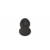 Фото товара: Черная средняя силиконовая анальная пробка с рельефом в виде галочек, код товара: 3302-02/Арт.286874, номер 4