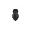 Фото товара: Черная средняя силиконовая анальная пробка с рельефом в виде галочек, код товара: 3302-02/Арт.286874, номер 5