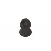 Фото товара: Черная малая силиконовая анальная пробка с рельефом в виде галочек, код товара: 3302-01/Арт.286879, номер 3