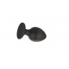 Фото товара: Черная малая силиконовая анальная пробка с ребрышками на кончике, код товара: 3303-01/Арт.286880, номер 4