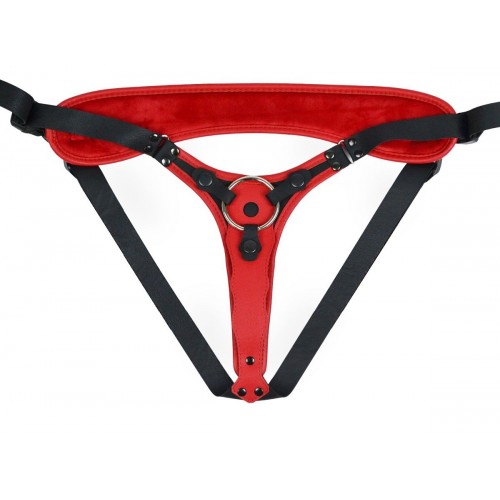 Фото товара: Красно-черный женский пояс с 2 способами крепления насадок и вагинальной пробкой, код товара: 9834/Арт.289018, номер 10