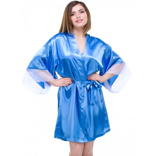 Фото товара: Короткий халатик-кимоно с кружевным сердечком на спинке, код товара: 6008 / Арт.307139, номер 3