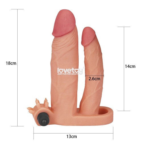Фото товара: Телесная насадка-удлинитель на пенис с анальным стимулятором и вибропулей, код товара: LV314100/Арт.309142, номер 1