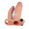 Фото товара: Телесная насадка-удлинитель на пенис с анальным стимулятором и вибрацией, код товара: LV314102 Flesh/Арт.309150, номер 1