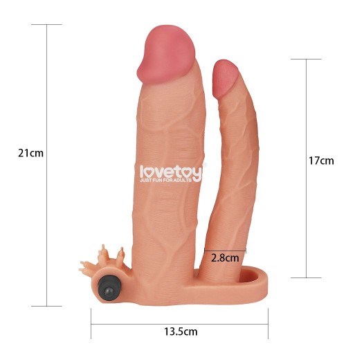 Фото товара: Телесная насадка-удлинитель на пенис с анальным стимулятором и вибрацией, код товара: LV314102 Flesh/Арт.309150, номер 2