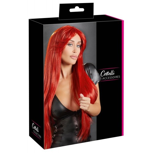 Фото товара: Ярко-красный парик с длинными прямыми волосами, код товара: 07734920000/Арт.309171, номер 2
