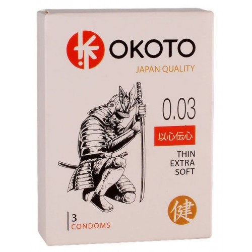 Купить Тонкие презервативы OKOTO Thin Extra Soft - 3 шт. код товара: 1465/Арт.315165. Секс-шоп в СПб - EROTICOASIS | Интим товары для взрослых 