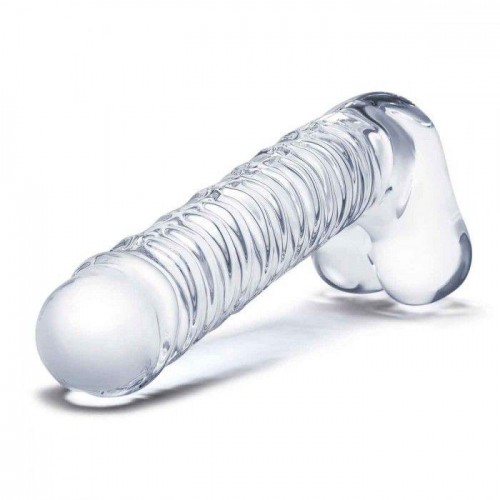 Фото товара: Прозрачный фаллоимитатор 8  Realistic Ribbed Glass Dildo - 20,3 см., код товара: GLAS-507/Арт.332371, номер 2