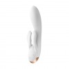 Фото товара: Белый вибратор-кролик Double Flex с двумя клиторальными отростками - 20,1 см., код товара: 4002620/Арт.336194, номер 2