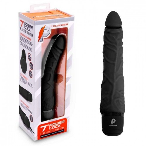 Купить Черный вибратор-реалистик 7  Realistic Vibrator - 20 см. код товара: PC-006-BLK/Арт.340760. Секс-шоп в СПб - EROTICOASIS | Интим товары для взрослых 