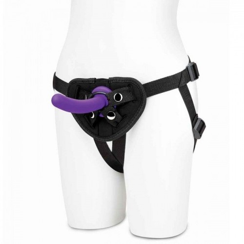 Фото товара: Фиолетовый поясной фаллоимитатор Strap on Harness & 5in Dildo Set - 12,25 см., код товара: LF1378/Арт.343100, номер 2