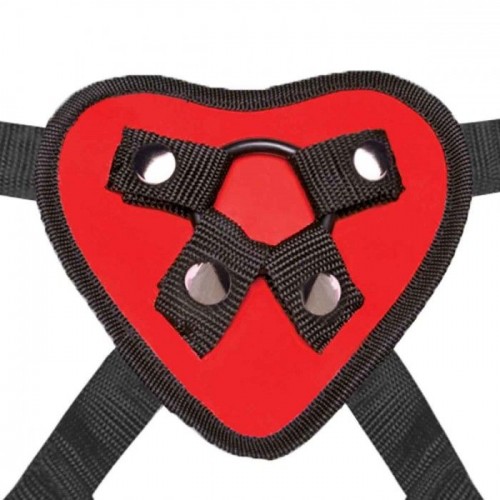 Фото товара: Красный поясной фаллоимитатор Red Heart Strap on Harness & 5in Dildo Set - 12,25 см., код товара: LF1379/Арт.343101, номер 3