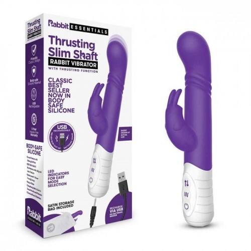 Фото товара: Фиолетовый массажер для G-точки Slim Shaft thrusting G-spot Rabbit - 23 см., код товара: RR-012-PUR/Арт.343112, номер 1