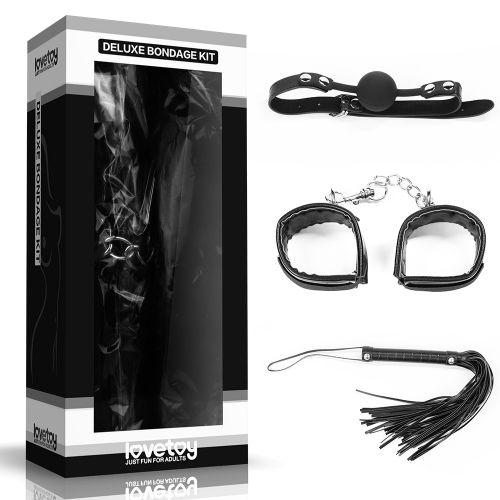 Купить БДСМ-набор Deluxe Bondage Kit: наручники, плеть, кляп-шар код товара: SM1005/Арт.353912. Секс-шоп в СПб - EROTICOASIS | Интим товары для взрослых 