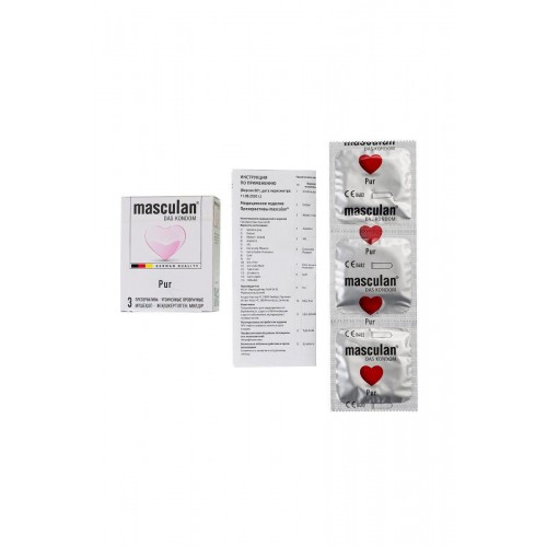 Фото товара: Супертонкие презервативы Masculan Pur - 3 шт., код товара: Masculan Pur № 3/Арт.356707, номер 4