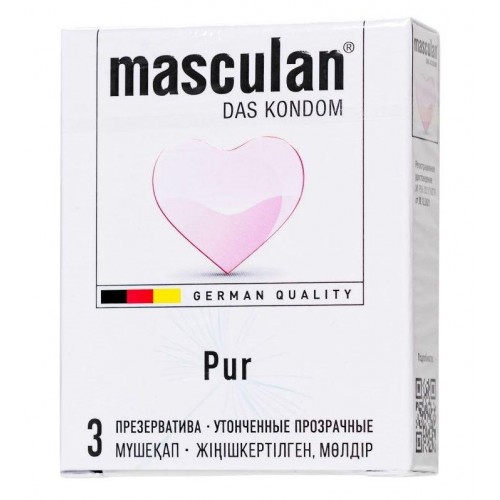 Купить Супертонкие презервативы Masculan Pur - 3 шт. код товара: Masculan Pur № 3/Арт.356707. Секс-шоп в СПб - EROTICOASIS | Интим товары для взрослых 