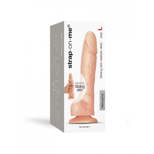 Фото товара: Телесный фаллоимитатор Strap-On-Me Sliding Skin Realistic Dildo size L, код товара: 6016398/Арт.357857, номер 2