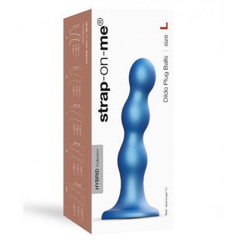 Фото товара: Голубая насадка Strap-On-Me Dildo Plug Balls size L, код товара: 6016497/Арт.357860, номер 1