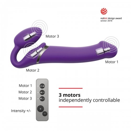 Фото товара: Фиолетовый безремневой вибрострапон Silicone Bendable Strap-On - size M, код товара: 6013922/Арт.357884, номер 4