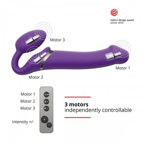 Фото товара: Фиолетовый безремневой вибрострапон Vibrating Bendable Strap-On - size L, код товара: 6013939/Арт.357885, номер 4