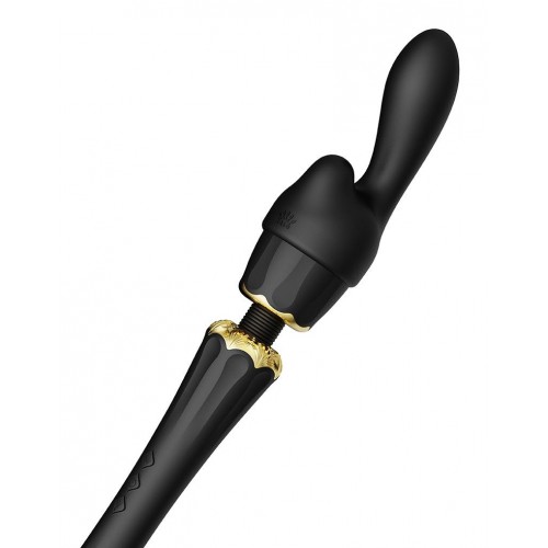 Фото товара: Черный wand-вибратор Kyro с 2 насадками, код товара: E32338/Арт.358257, номер 4