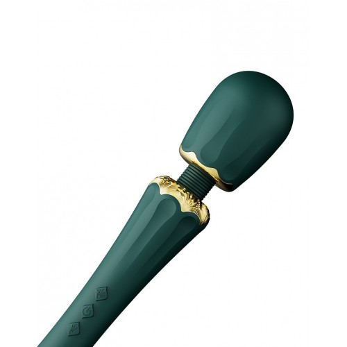 Фото товара: Изумрудный wand-вибратор Kyro с 2 насадками, код товара: E32337/Арт.358258, номер 3