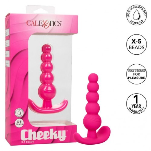 Фото товара: Розовая анальная елочка для ношения Cheeky X-5 Beads - 10,75 см., код товара: SE-0442-05-3 / Арт.359589, номер 4