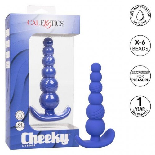 Фото товара: Синяя анальная пробка Cheeky X-6 Beads - 12,75 см., код товара: SE-0442-15-3/Арт.359590, номер 4