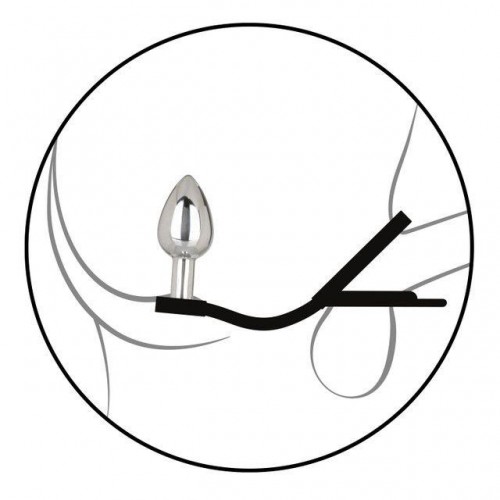 Фото товара: Серебристая анальная пробка с кристаллом и черным эрекционным кольцом Mini Plug, код товара: SE-1245-05-3/Арт.359591, номер 5