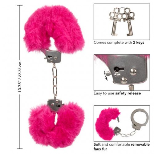 Фото товара: Металлические наручники с розовым мехом Ultra Fluffy Furry Cuffs, код товара: SE-2651-55-3/Арт.359609, номер 2
