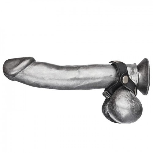 Фото товара: Кольцо на пенис с разделителем мошонки из искусственной кожи на клепках V-STYLE COCK RING, код товара: BLM1722/Арт.44556, номер 2