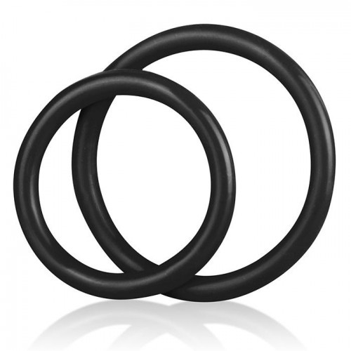 Фото товара: Набор из двух черных силиконовых колец разного диаметра SILICONE COCK RING SET, код товара: BLM4005-BLK/Арт.44571, номер 1