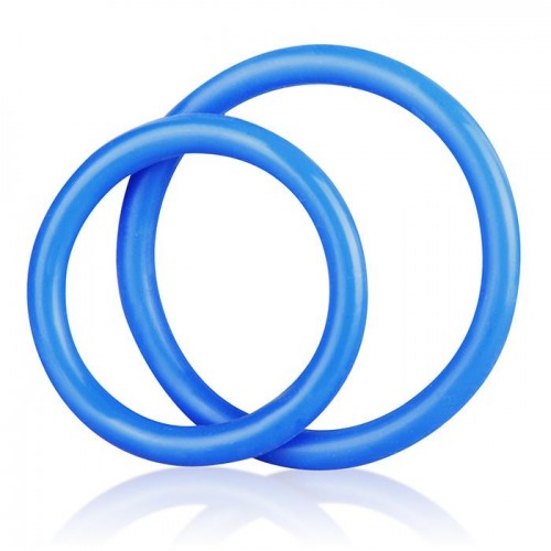 Фото товара: Набор из двух голубых силиконовых колец разного диаметра SILICONE COCK RING SET, код товара: BLM4005-BLU/Арт.44579, номер 1