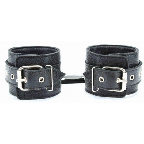 Фото товара: Чёрные наручники из кожи с пряжкой, код товара: 51007/Арт.46028, номер 2