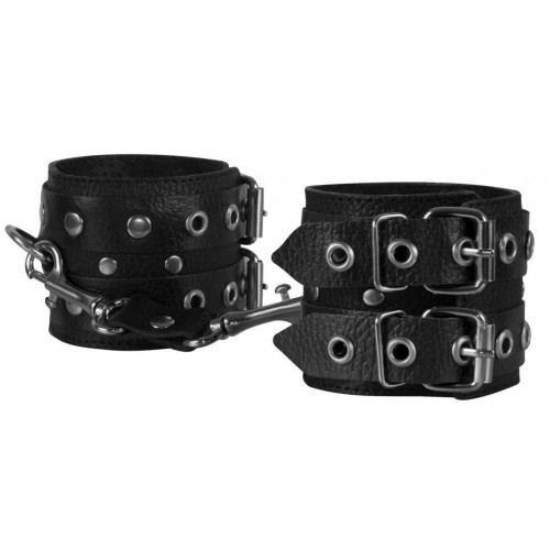 Фото товара: Чёрные наручники из кожи, код товара: 3050-1/Арт.48504, номер 1