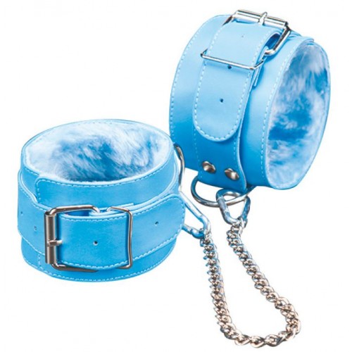 Фото товара: Голубые оковы на ноги с мехом внутри, код товара: 5012-5 / Арт.48595, номер 1