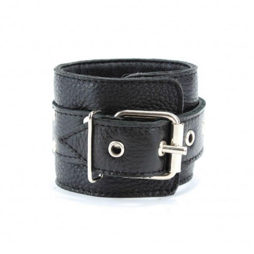 Фото товара: Чёрные наручники из кожи с пряжками, код товара: 51004ars/Арт.49057, номер 3