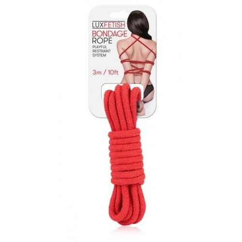 Фото товара: Красная хлопковая веревка для связывания - 3 м., код товара: LF5100-RED/Арт.49466, номер 1