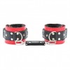 Фото товара: Красно-чёрные кожаные наручники с меховым подкладом, код товара: 51009ars/Арт.49547, номер 1
