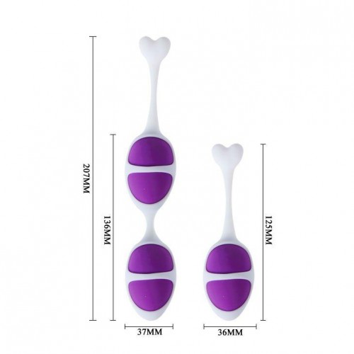 Фото товара: Фиолетовые вагинальные шарики из силикона: 2+1, код товара: BI-014268-0603/Арт.50084, номер 4