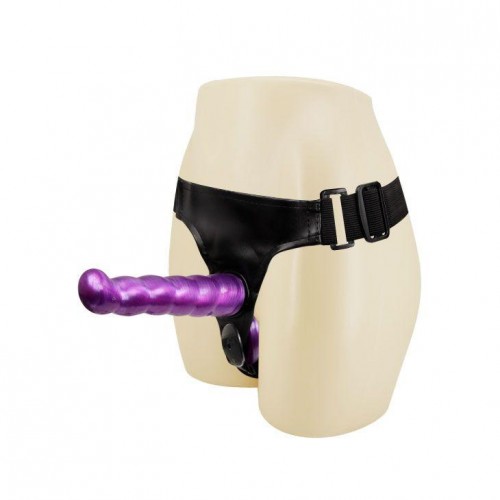 Фото товара: Фиолетовый страпон с двумя насадками - 18 см., код товара: BW-022021-0603/Арт.50976, номер 1