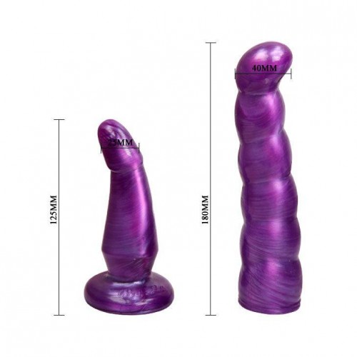 Фото товара: Фиолетовый страпон с двумя насадками - 18 см., код товара: BW-022021-0603/Арт.50976, номер 5