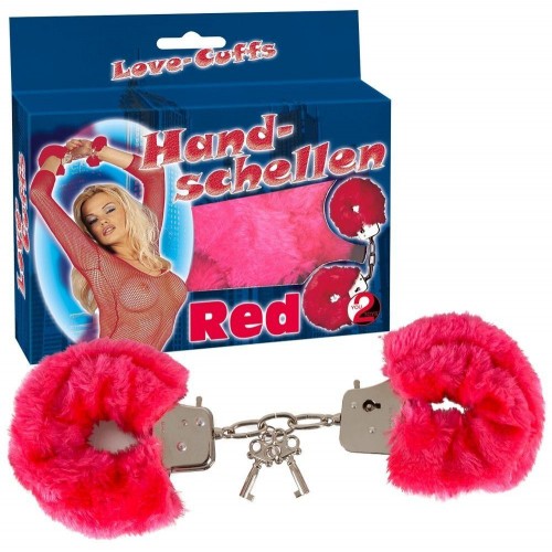 Купить Малиновые меховые наручники Love Cuffs Red код товара: 05276610000/Арт.52194. Секс-шоп в СПб - EROTICOASIS | Интим товары для взрослых 